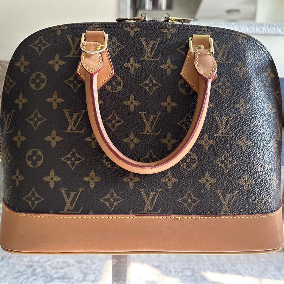 Vintage Louis Vuitton Black Vernis Alma Bag In GM - Depop