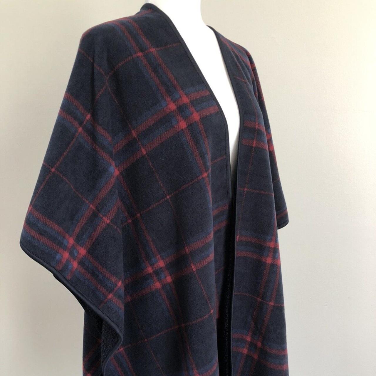 IKE BEHAR Women’s Plaid Open Front Fleece Cardigan... - Depop