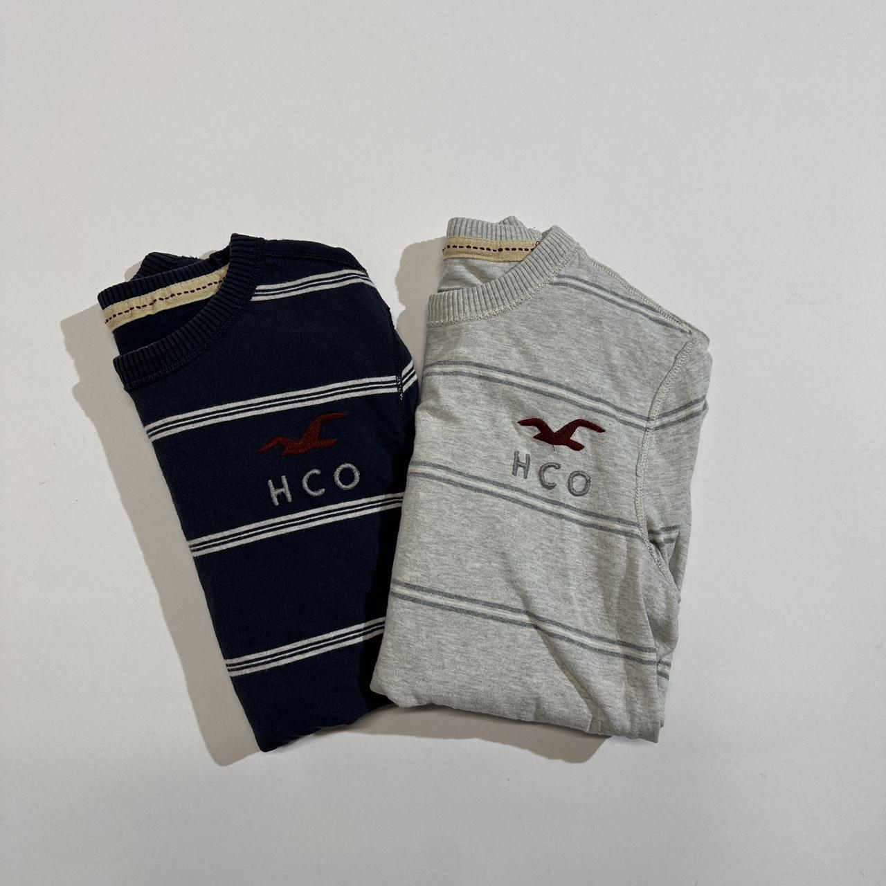 Two For One Long sleeve striped Hollister shirts.
