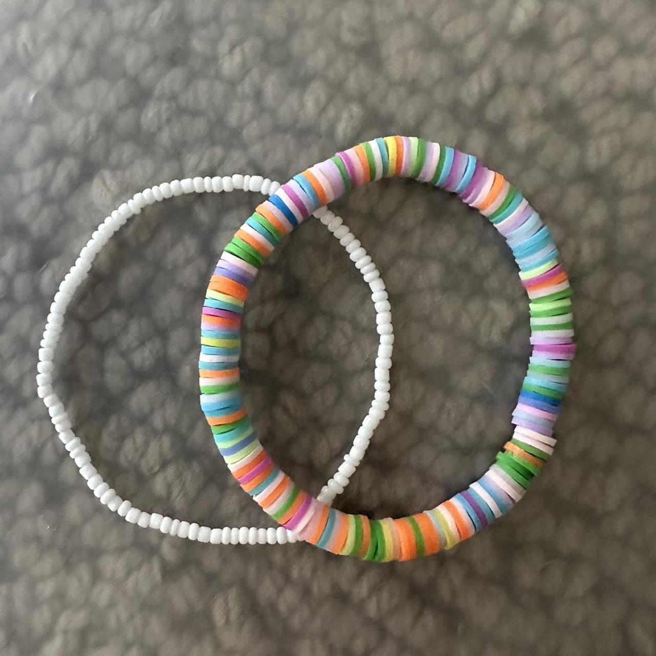 Beaded bracelet pack :) One clay bead bracelet and... - Depop