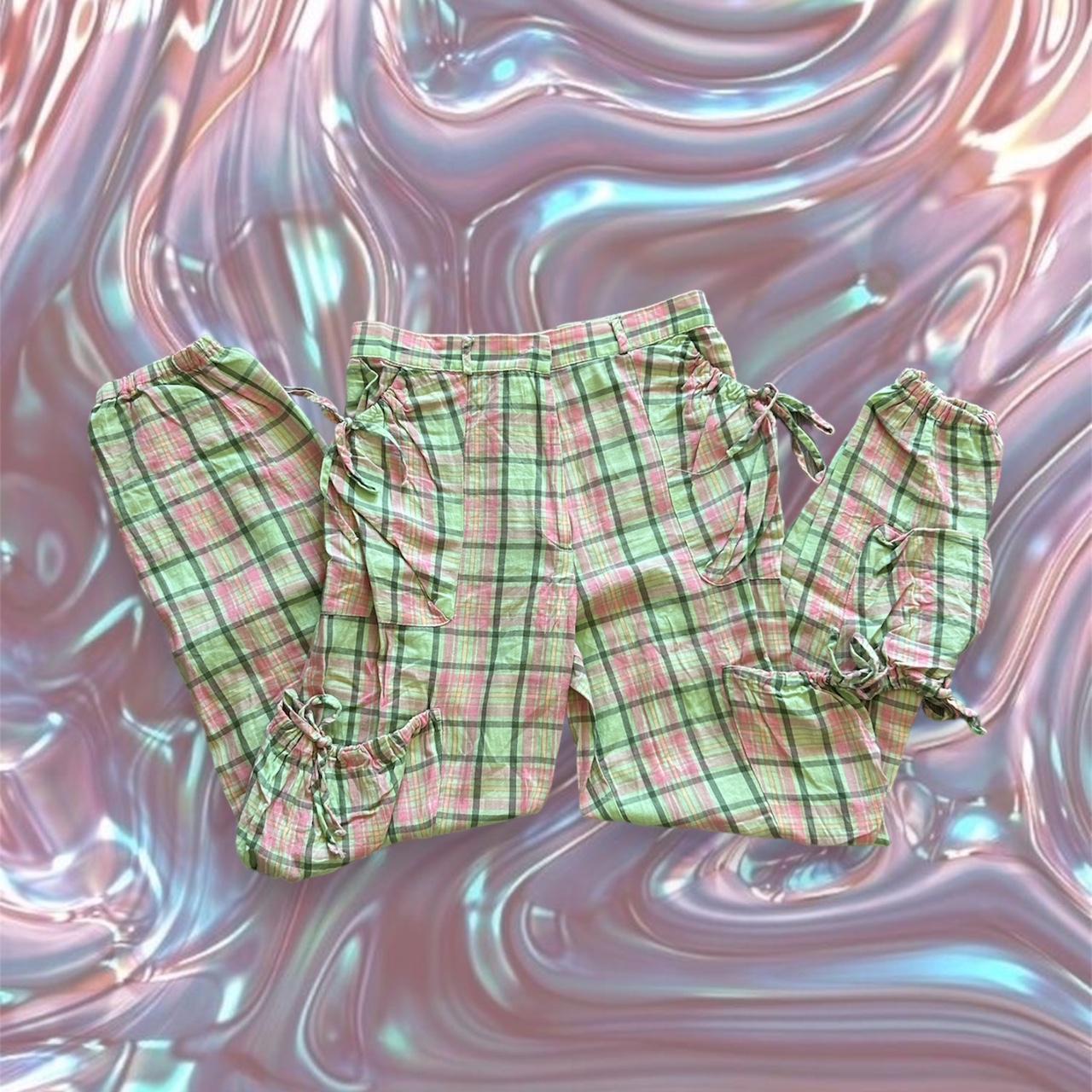 Pink and sale green plaid pants