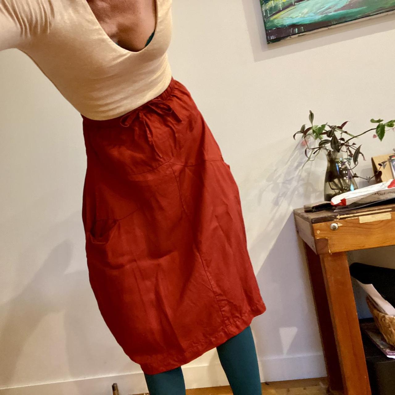 Alpha60 Burnt red rust midi skirt with pockets and... | Depop