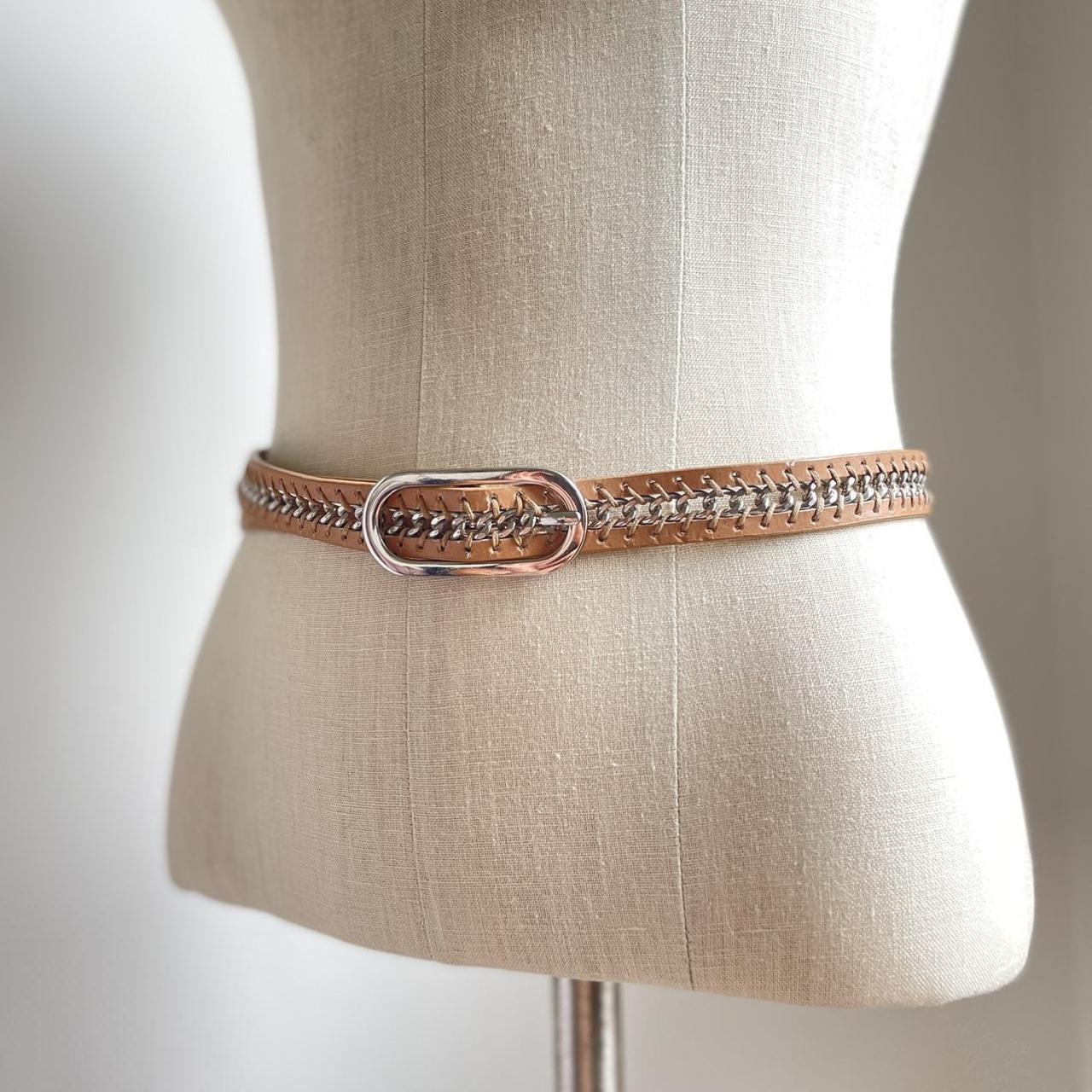 Nine West Women's Belt Tan/Silver – Y2k grunge chain belt Length