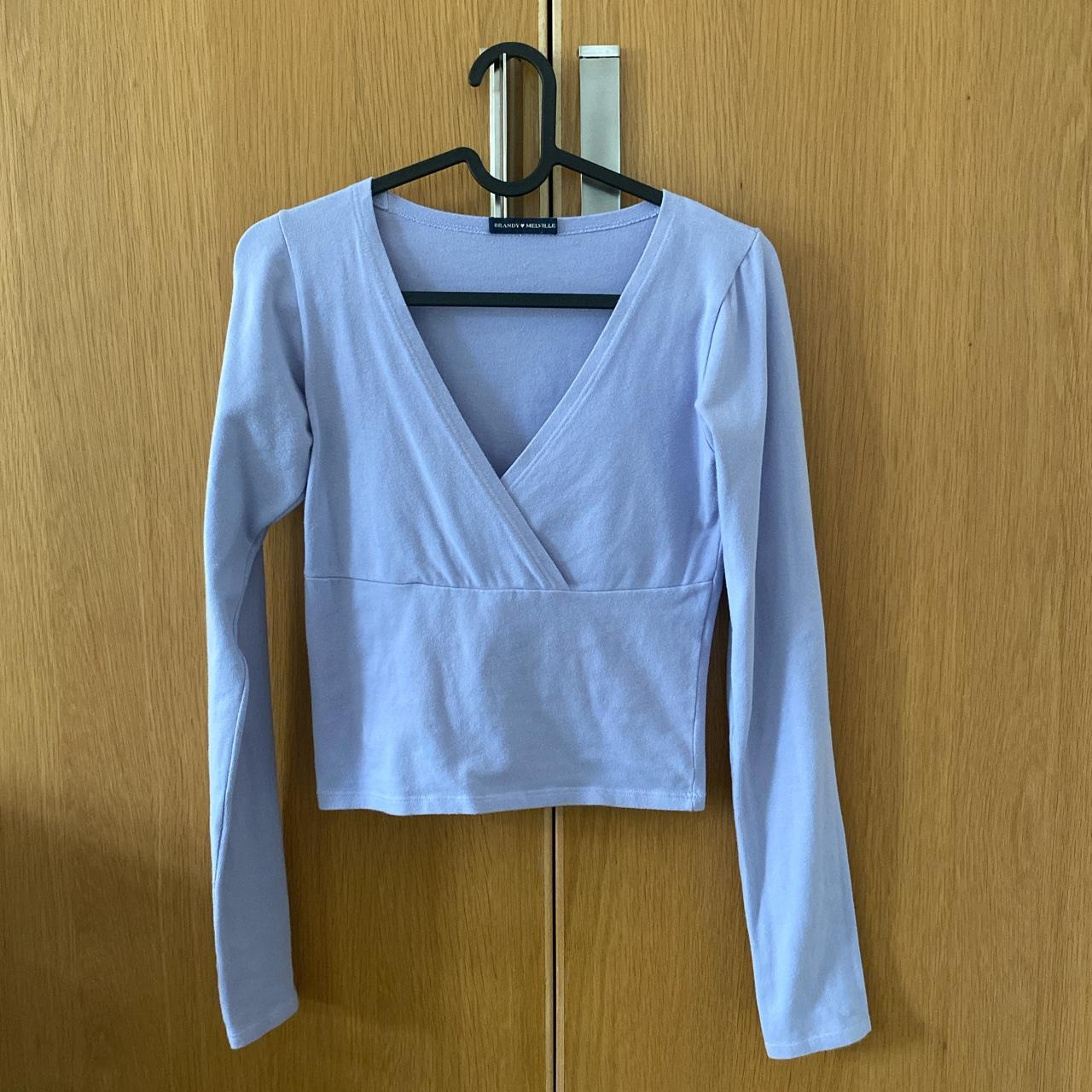  Brandy Melville Long sleeved, vneck top Depop
