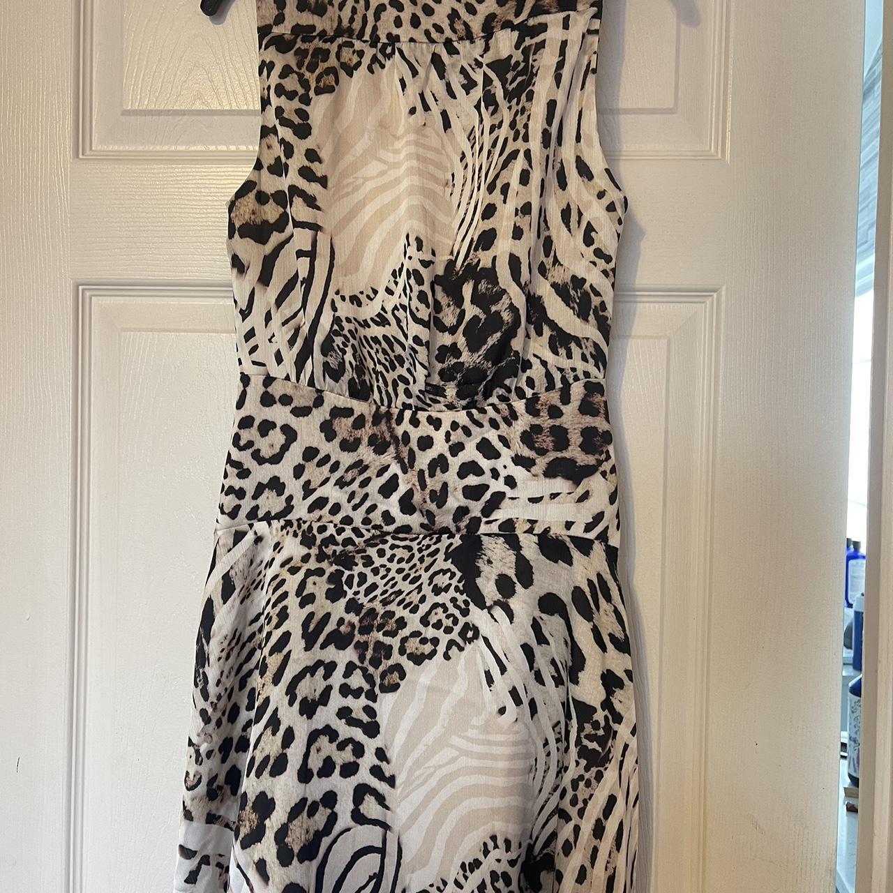 Karen Millen Animal print zip front short dress... - Depop