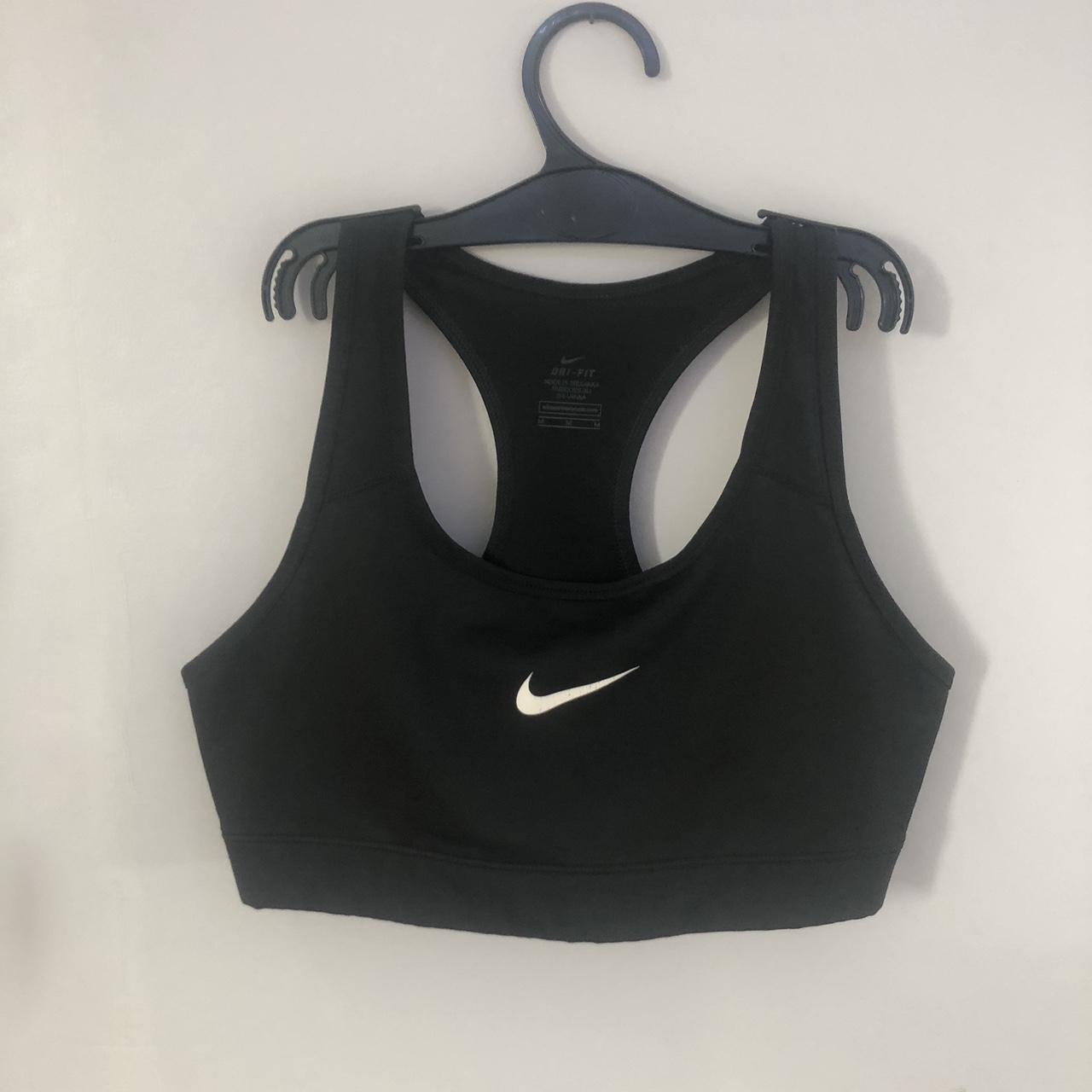 Nike Pro Dri-Fit sports bra Black and blue print - Depop