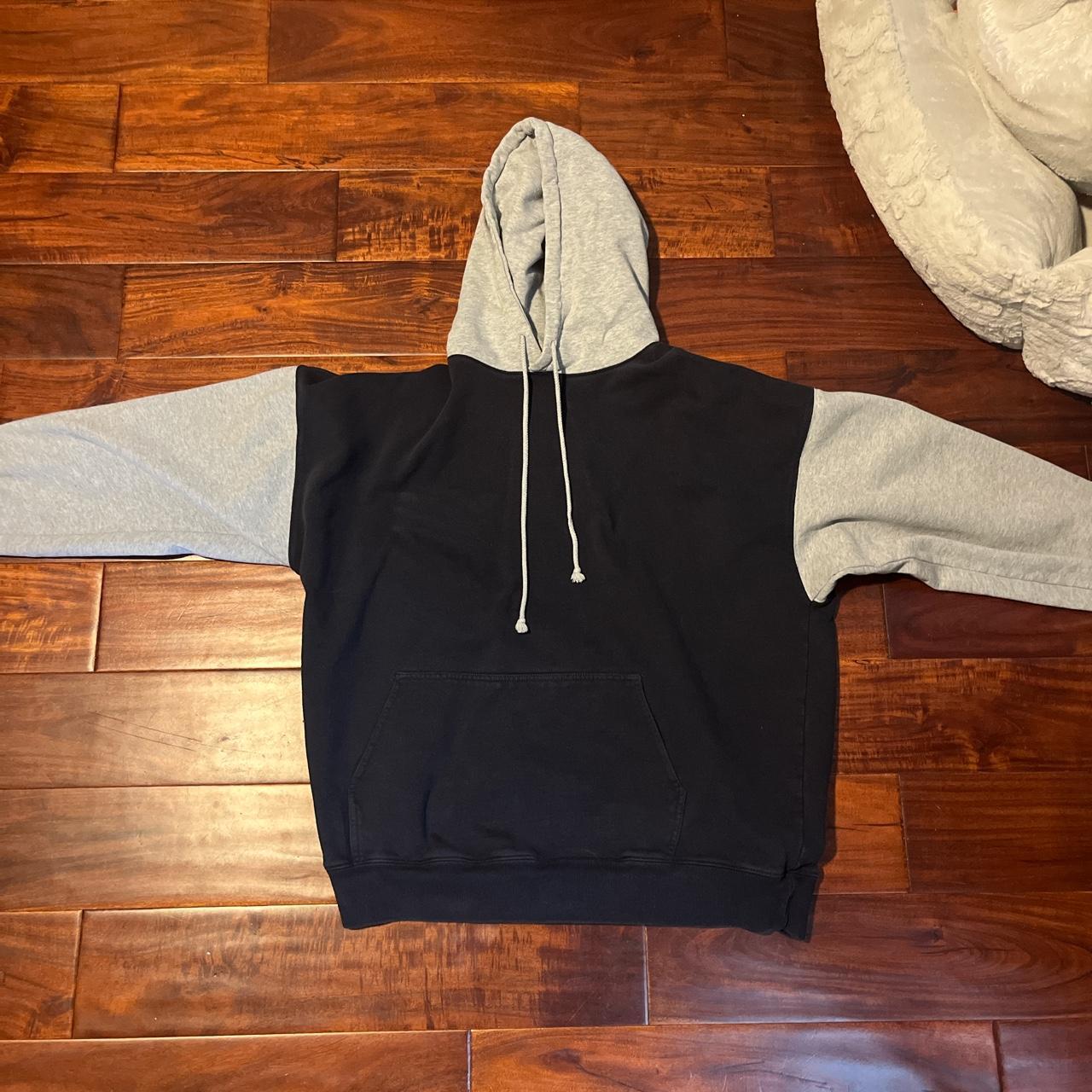 Grey/Dark Navy Brandy Melville Hoodie Unisex One of... Depop