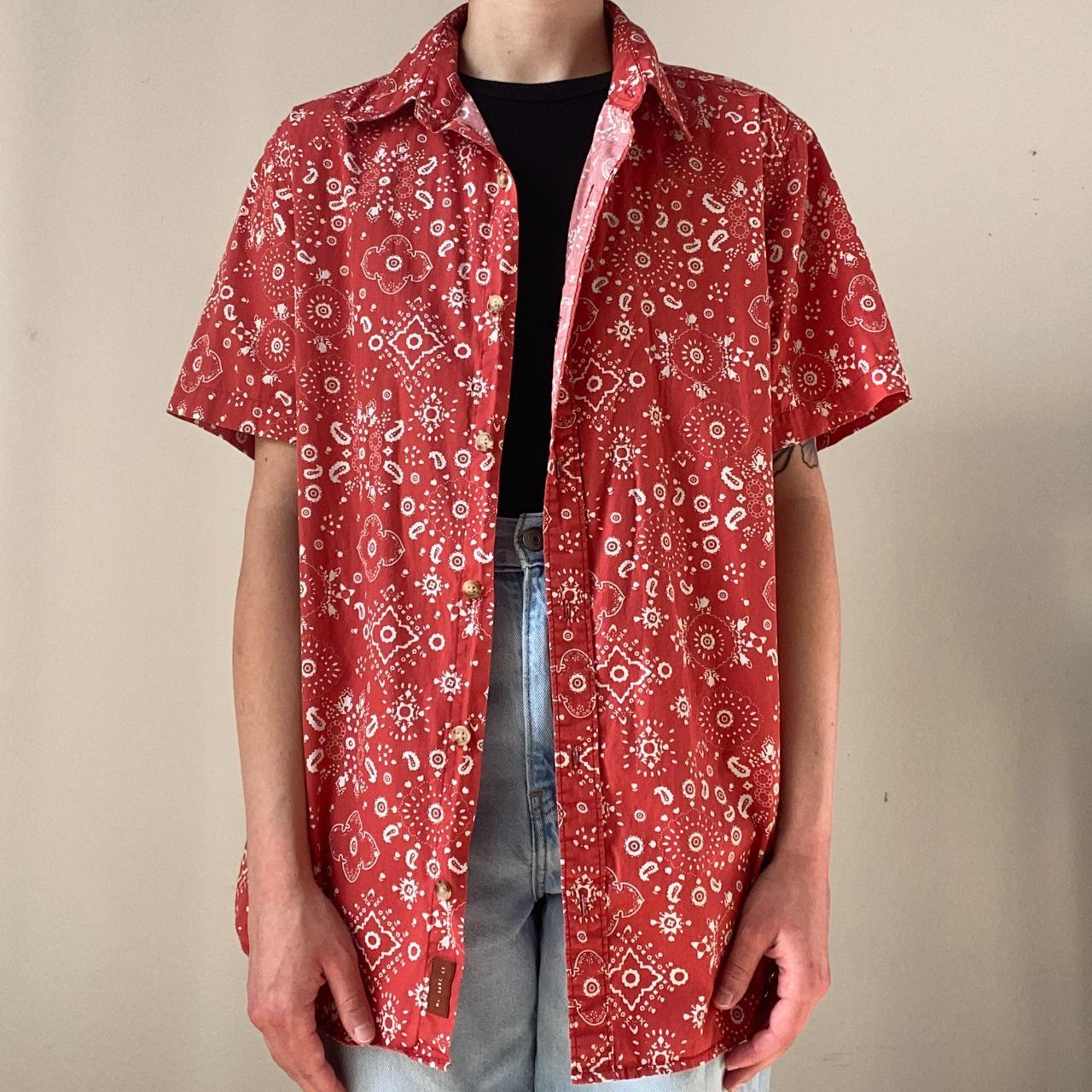 Red bandana hot sale button up