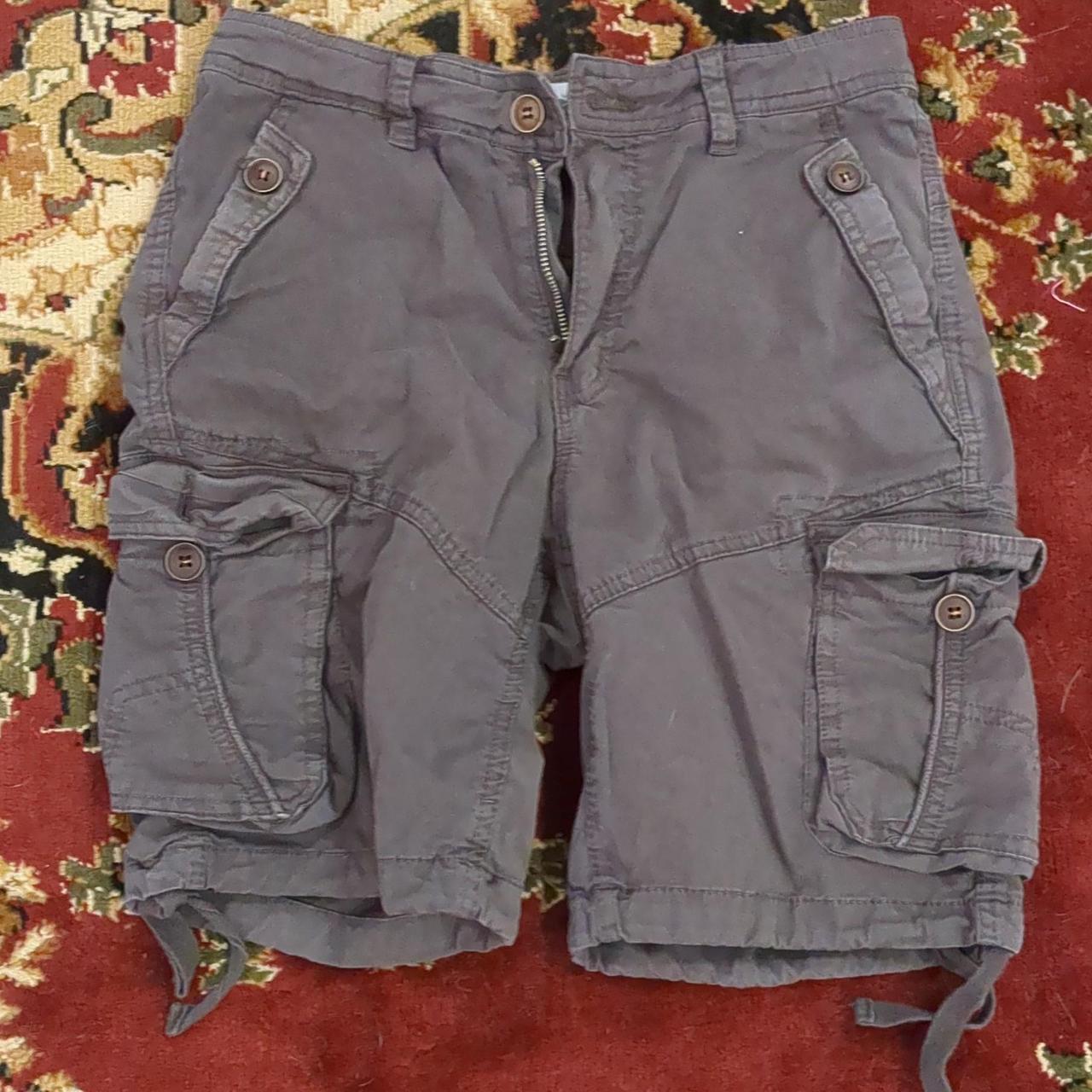 Grey Cargo shorts four steeds brand I think - Depop