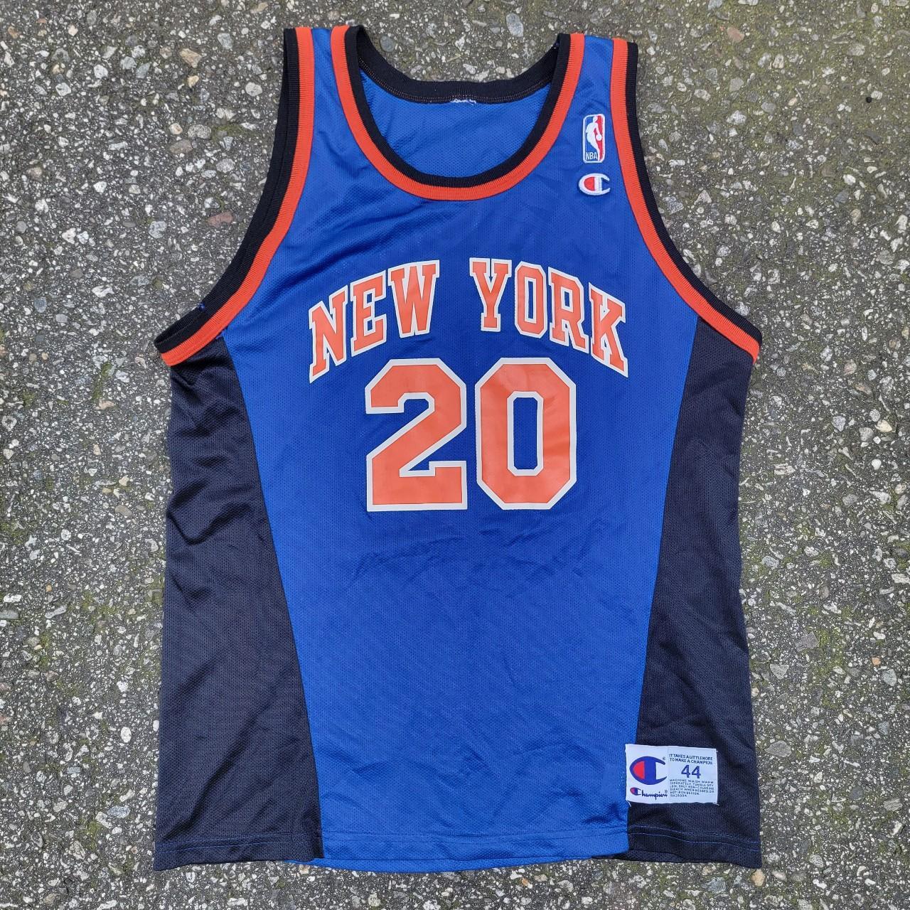 Vintage 90s grey online champion knicks basketball sweatshir