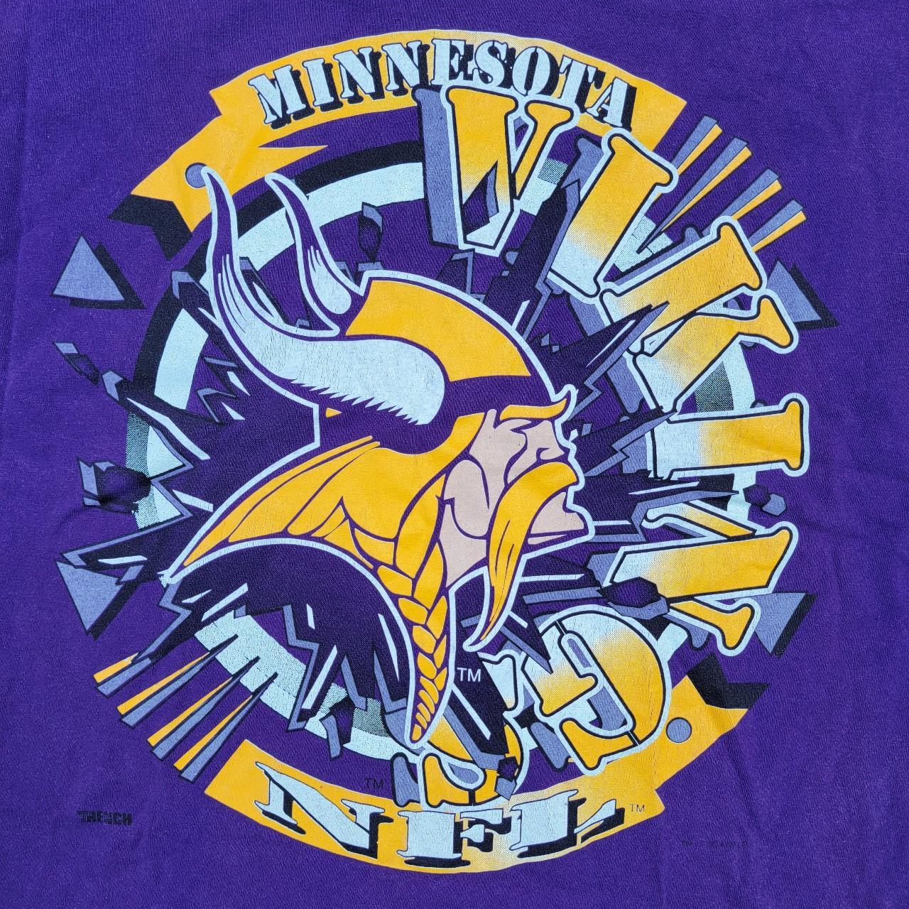 Vintage 90's Minnesota Vikings Tshirt Single stitch, - Depop