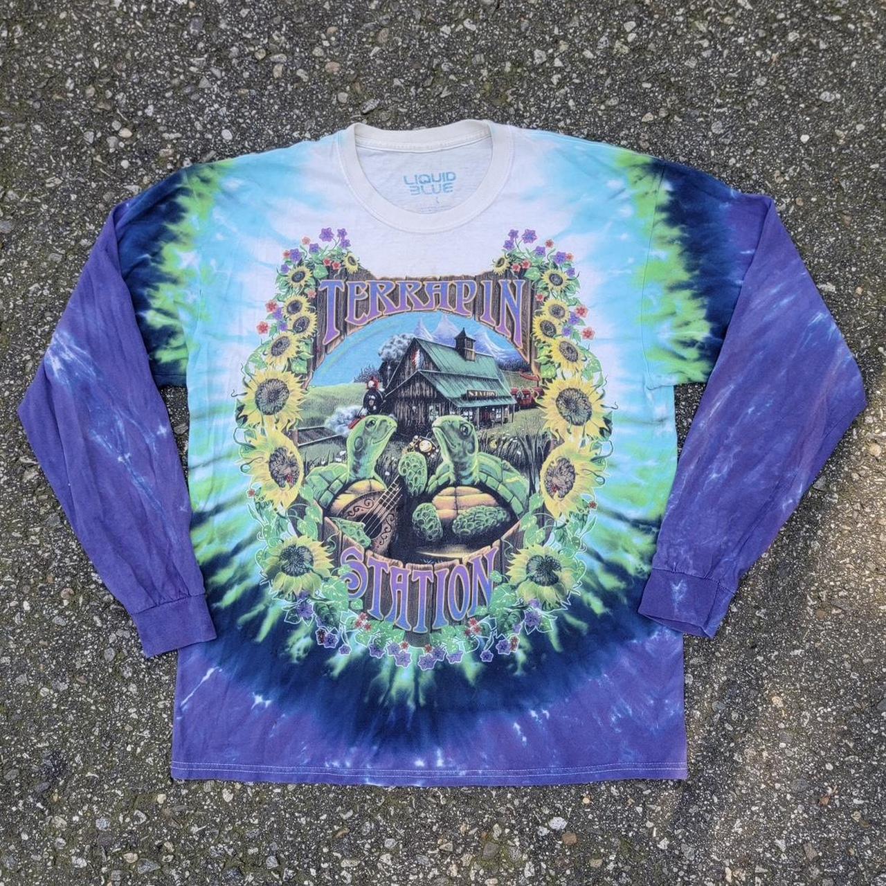 Vintage Grateful Dead Terrapin Liquid Blue 1999 Long fashion Sleeve T-shirt Large