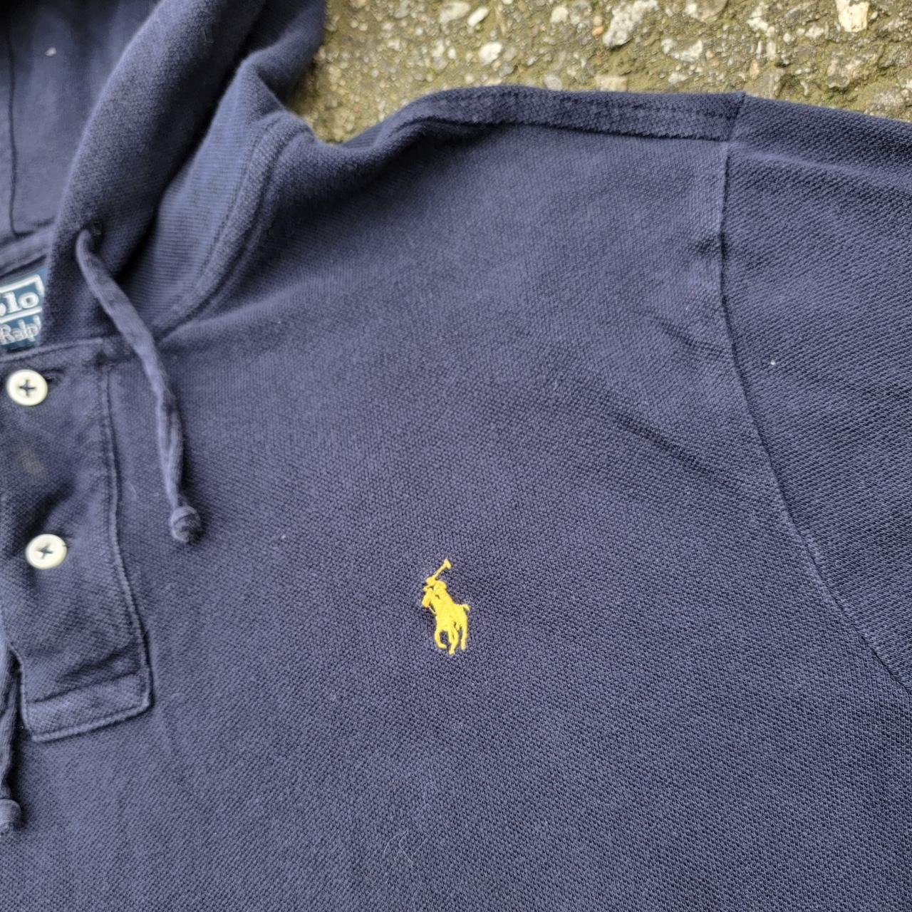 Vintage Polo Ralph Lauren Navy/Yellow Waffle Knit 2... - Depop