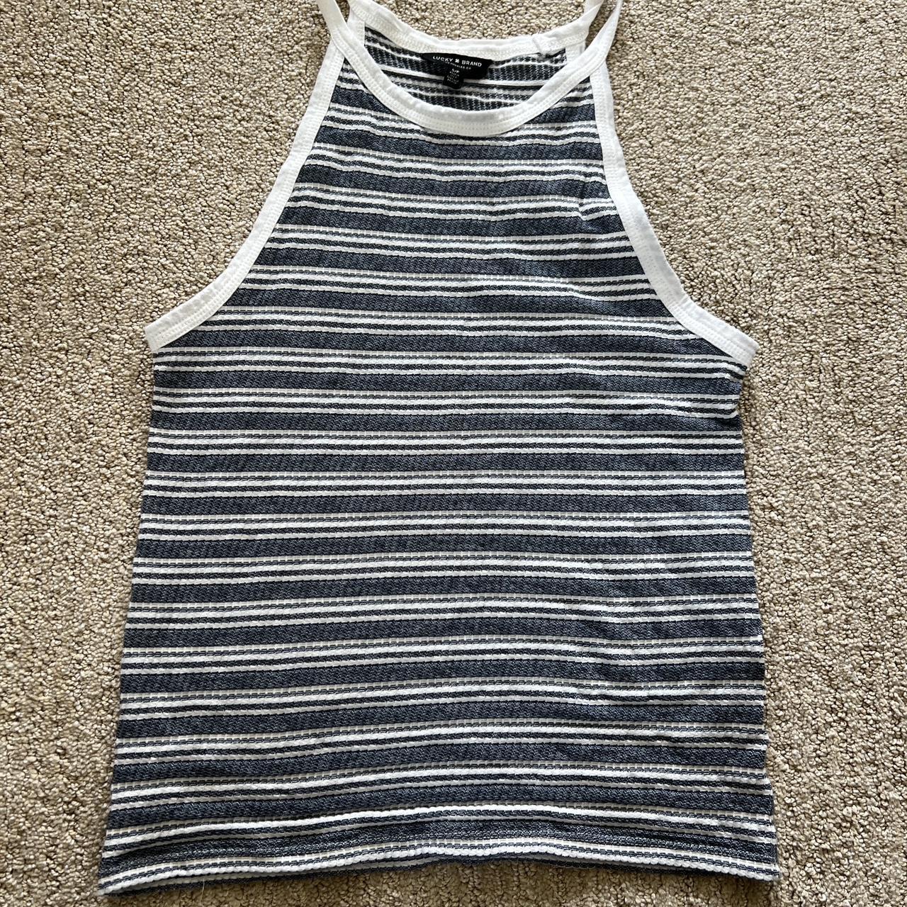 Lucky Brand Stripped tank, size small. Worn but... - Depop