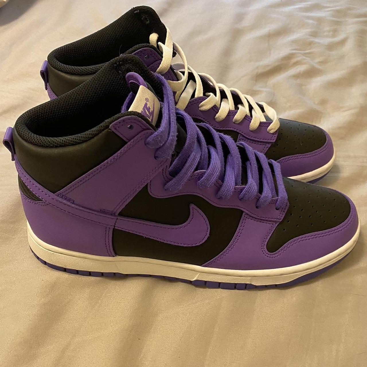 purple and black dunks