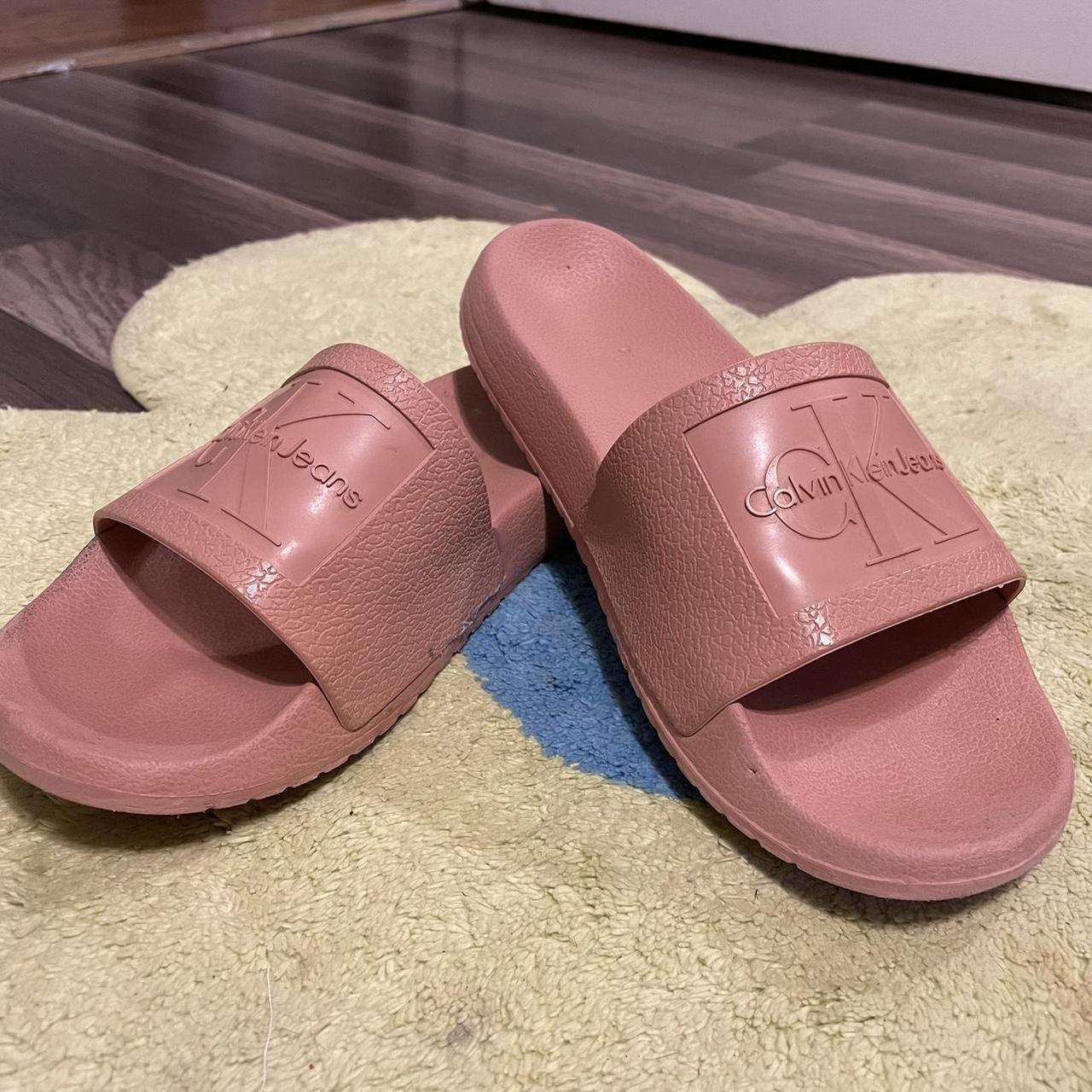 Dusk Pink Jelly Calvin Klein Sandals fits a size Depop