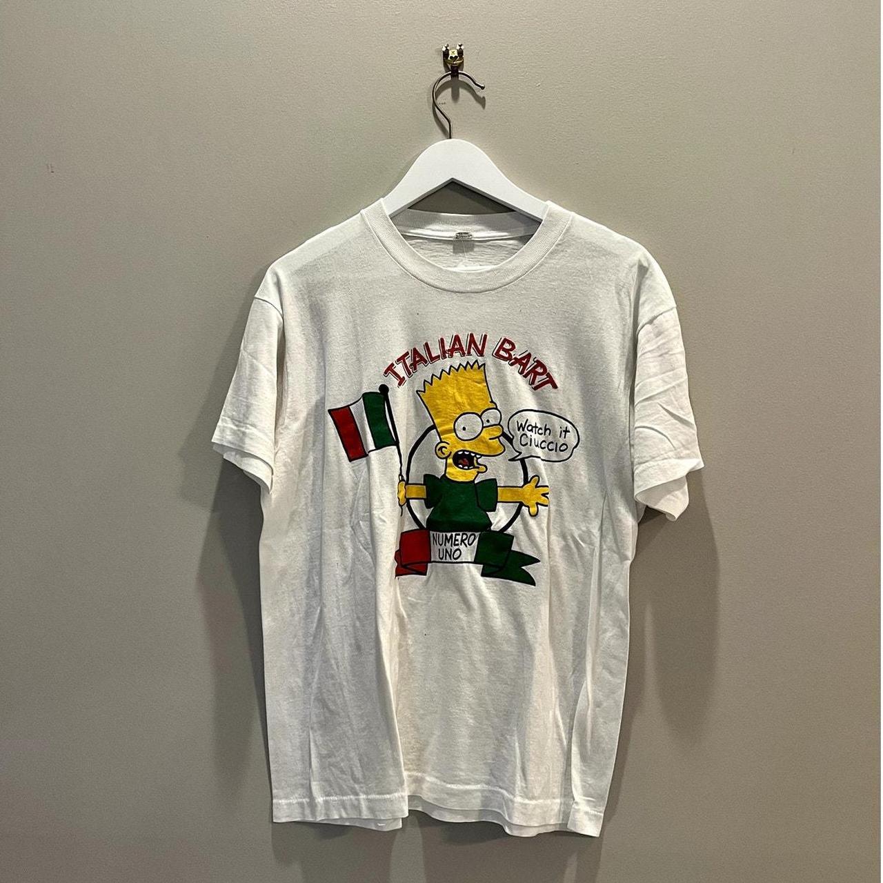 Vintage Italian Bart Simpson T-Shirt Size... - Depop