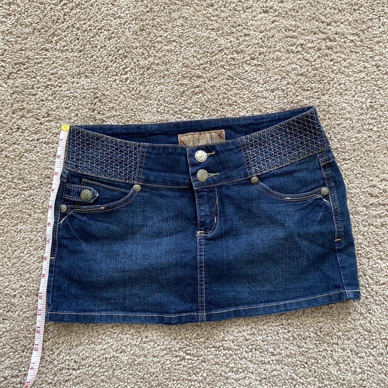 Y2k Papaya Mini Denim Skirt Size M -Size M which... - Depop