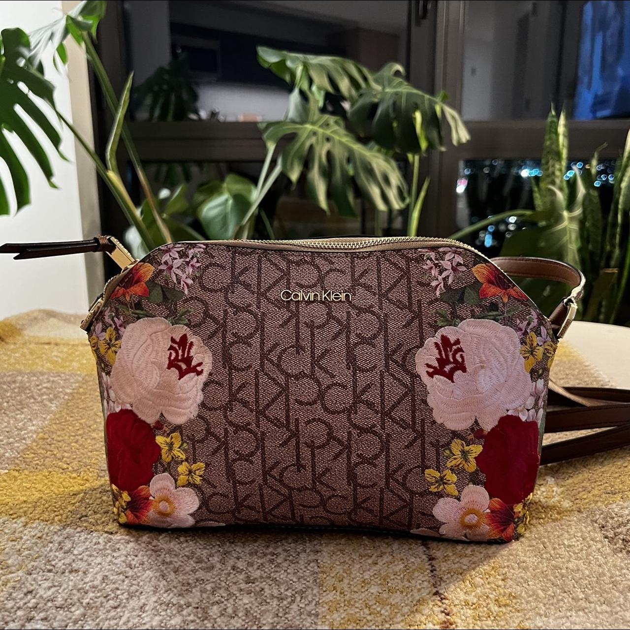 Calvin Klein Bag embroidered Flowers - Depop