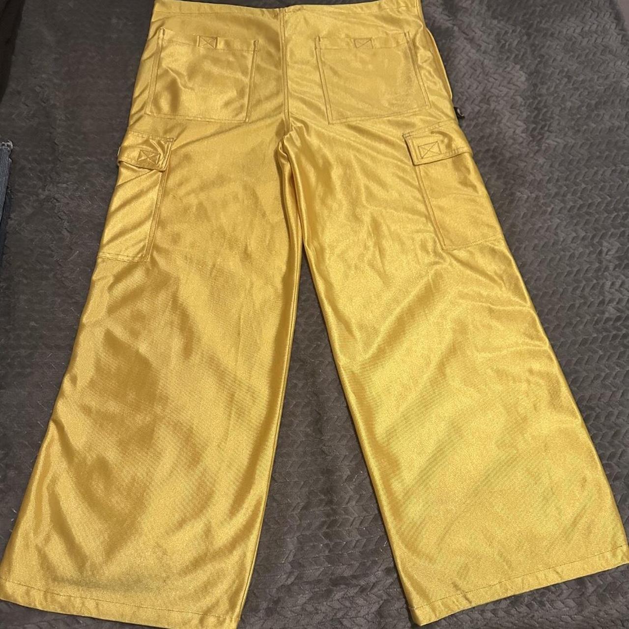 90's Yellow Caffeine Raver Pants -Fits 36 , | Depop