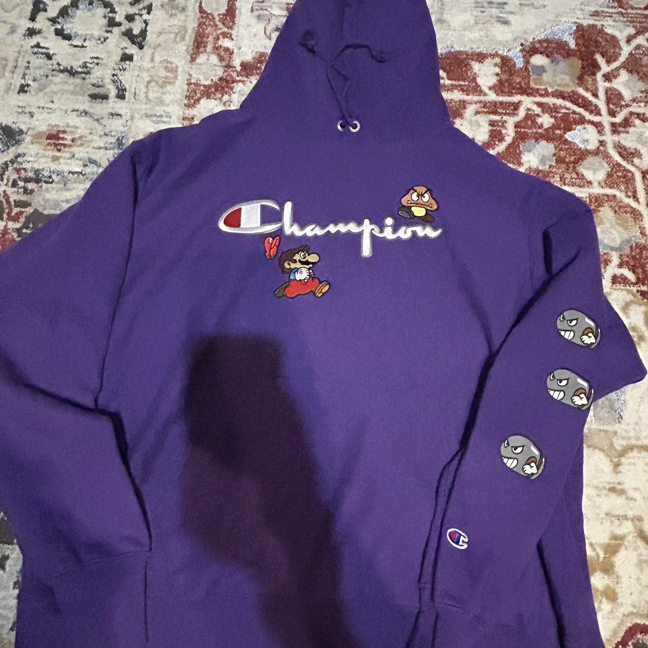 Champion mario hoodie purple sale