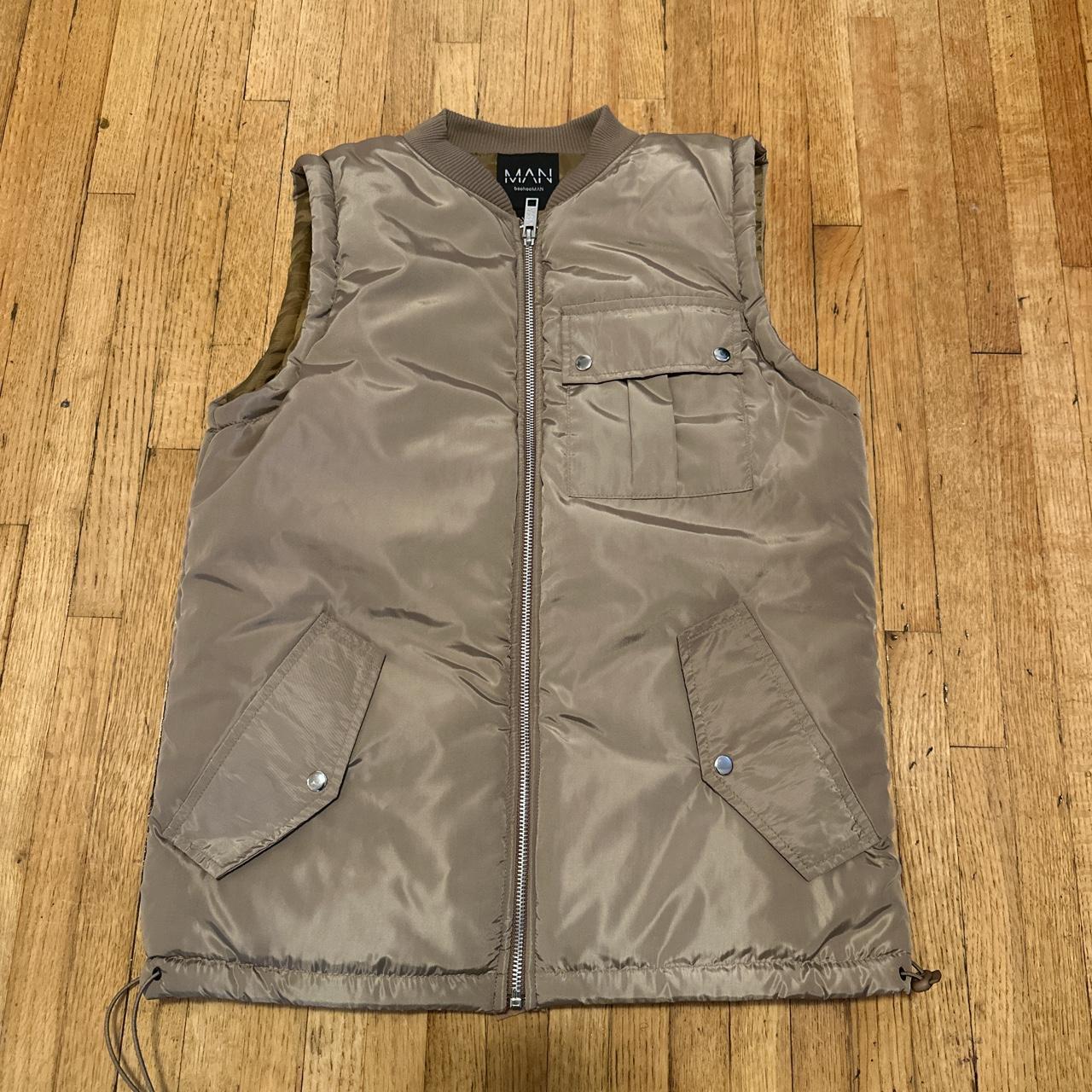 BooHooMan | Cargo Pocket Padded Vest Size XS: 18” x... - Depop