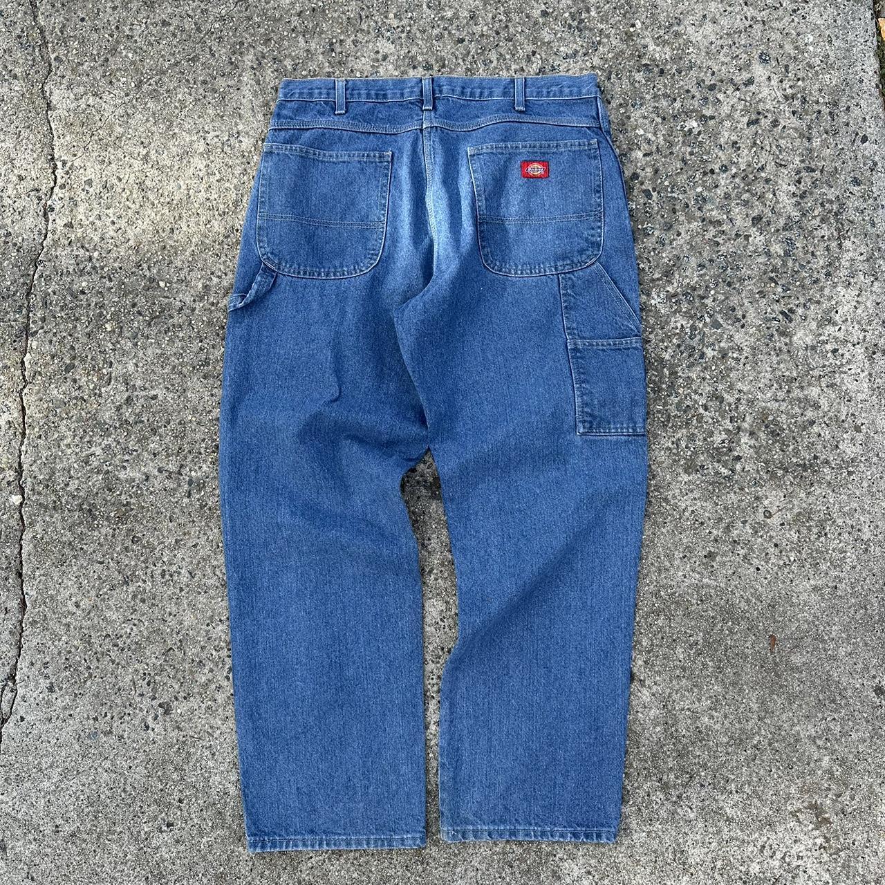 Y2k wide leg denim dickies Couple of blemishes,... - Depop