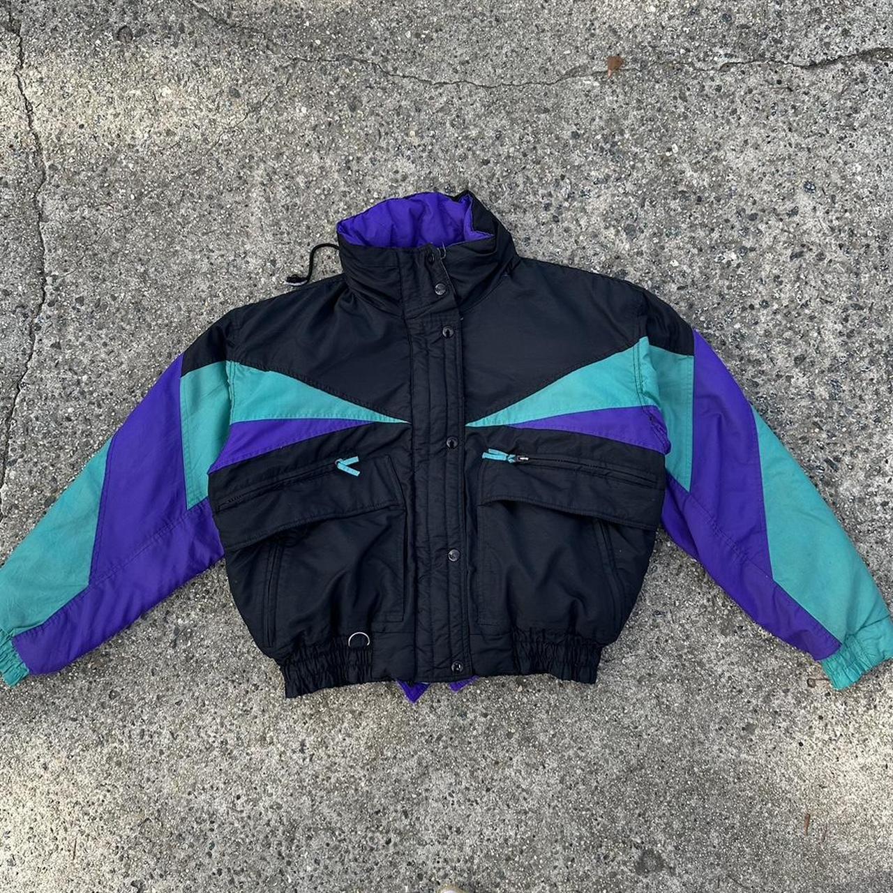 80s 90s style winter jacket Collapsible hood, tons... Depop