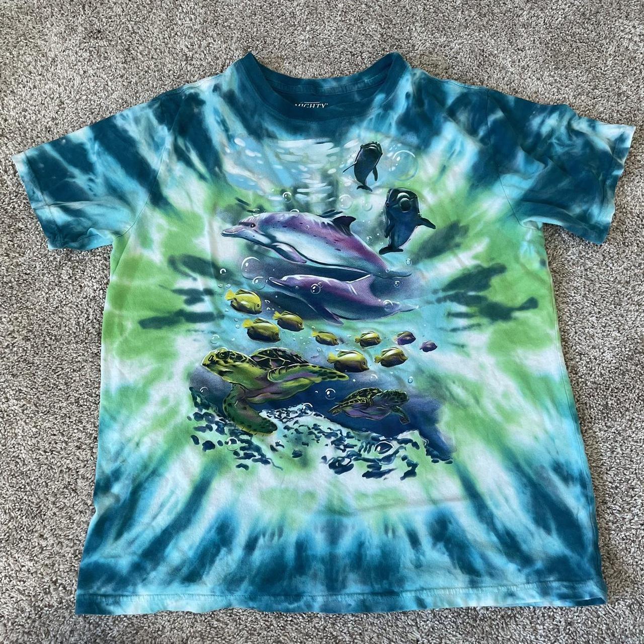 Tie Dye Underwater T Shirt • Mighty Fine Size: - Depop