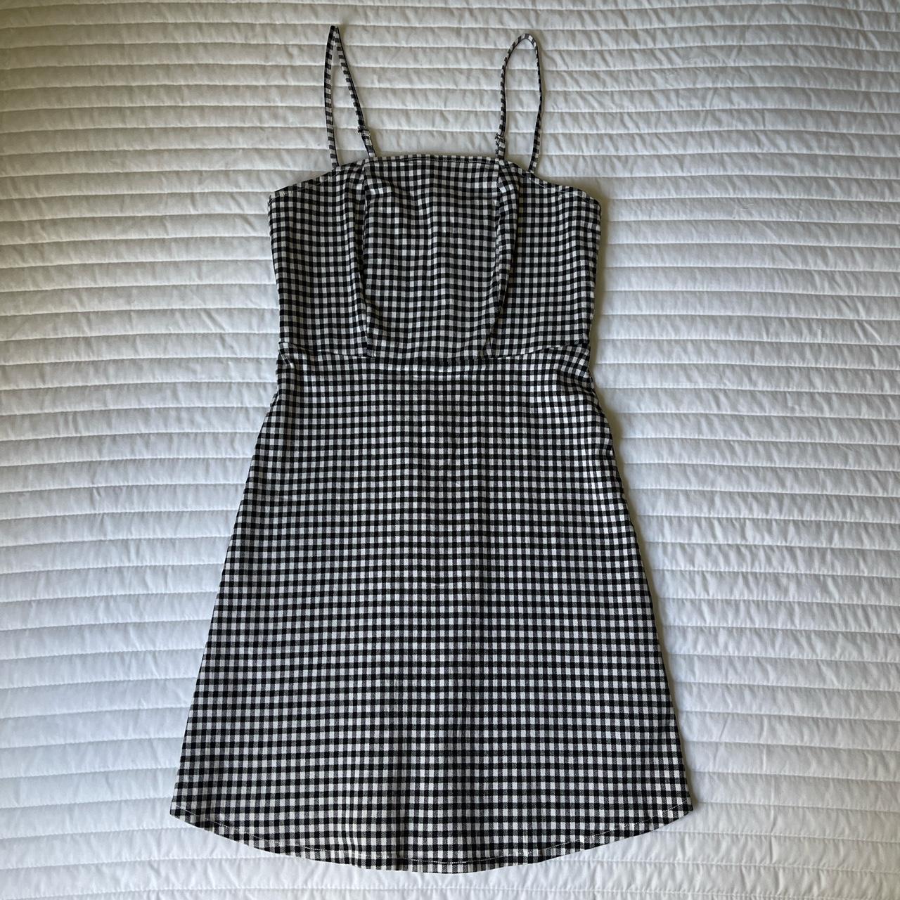 black and white checkered dress 📓 perfect for... - Depop