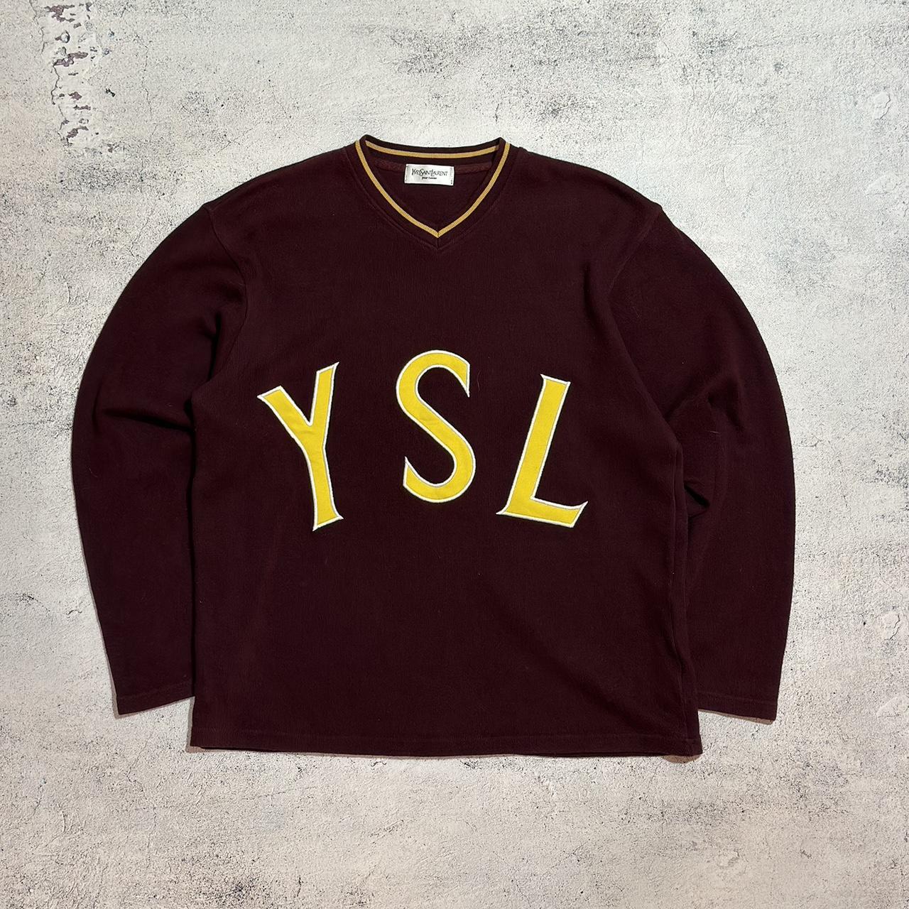 Yves Saint Laurent big logo sweater Thanks to... - Depop