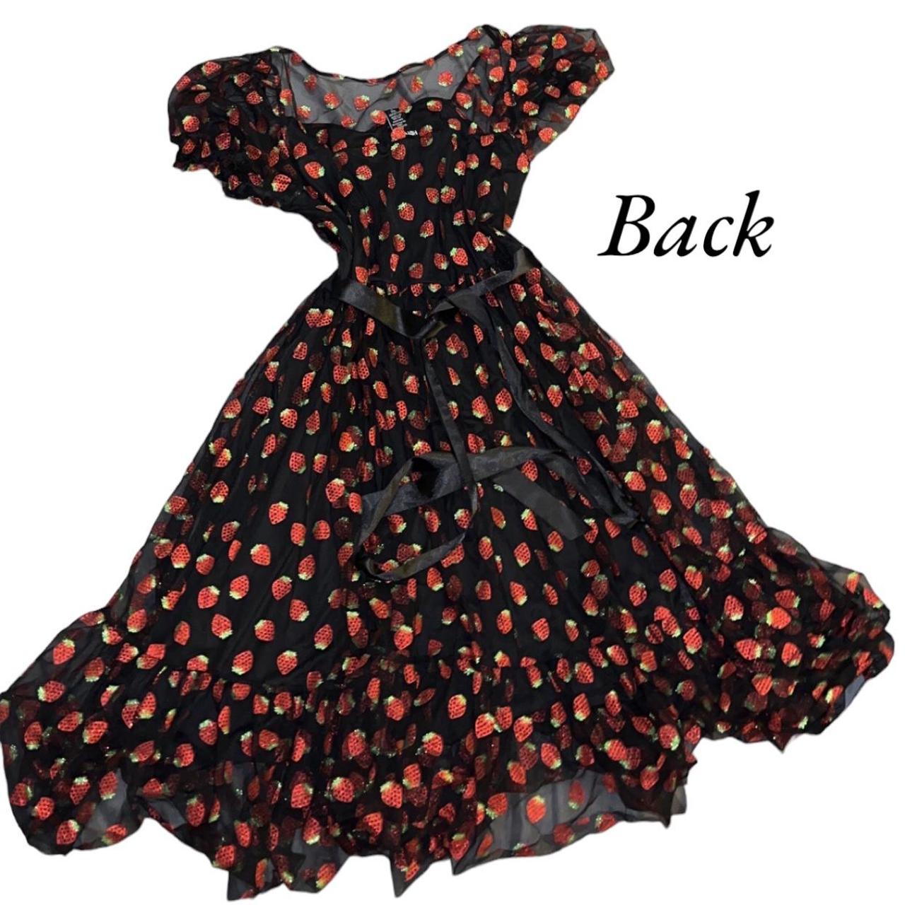 Strawberry print dress from hot topic, never... Depop