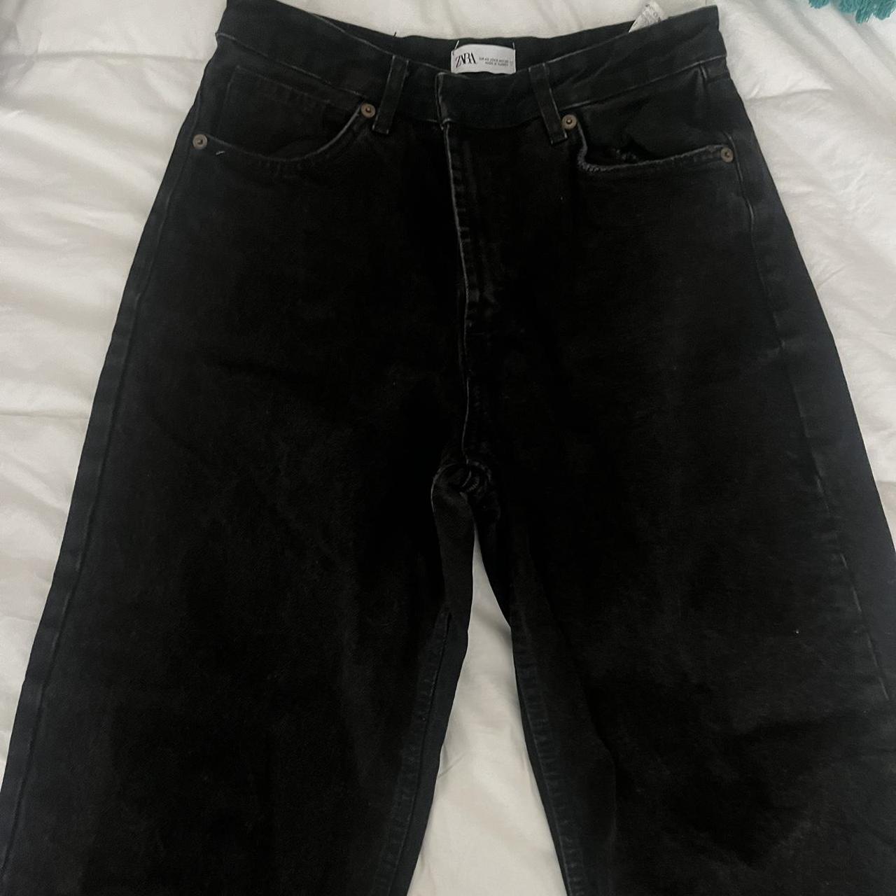 Black denim Zara jeans. Size 8. Barley worn. - Depop