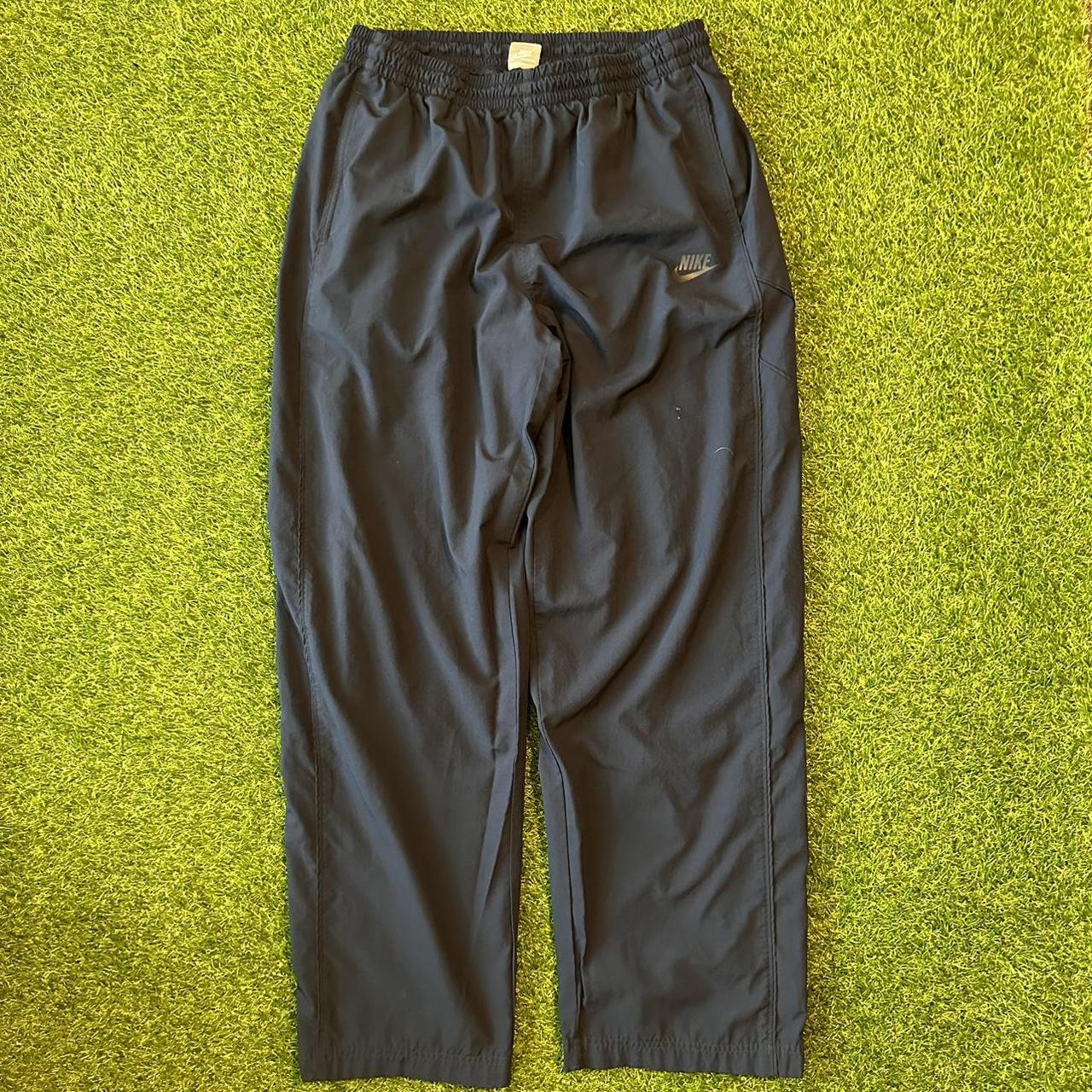 Vintage Y2K Grey Tag Navy Blue Nike Track Pants... Depop