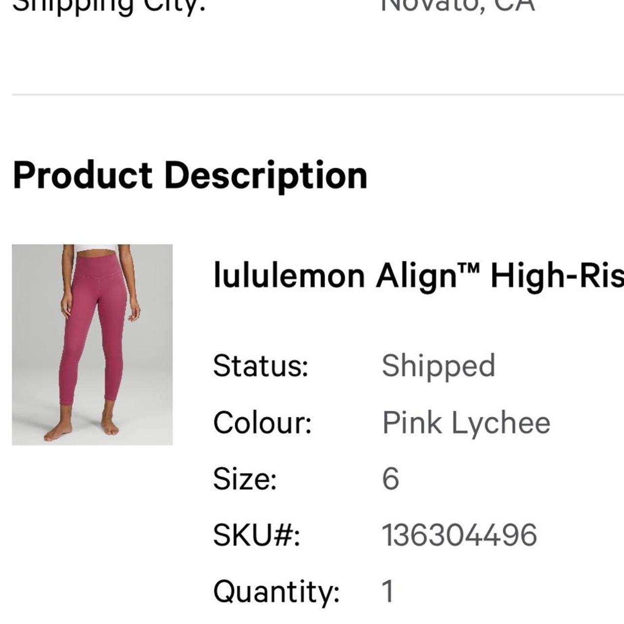 Lululemon Align Leggings 25”, Size: 6 , Color: pink