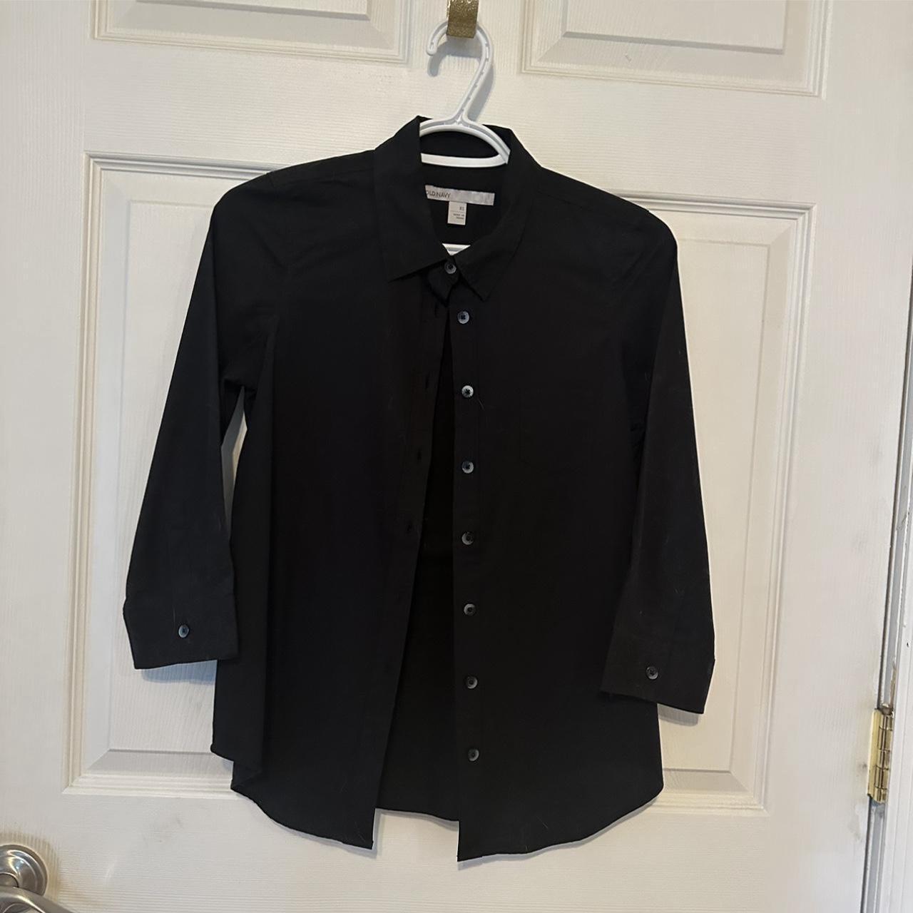 Old navy black dress shirt online