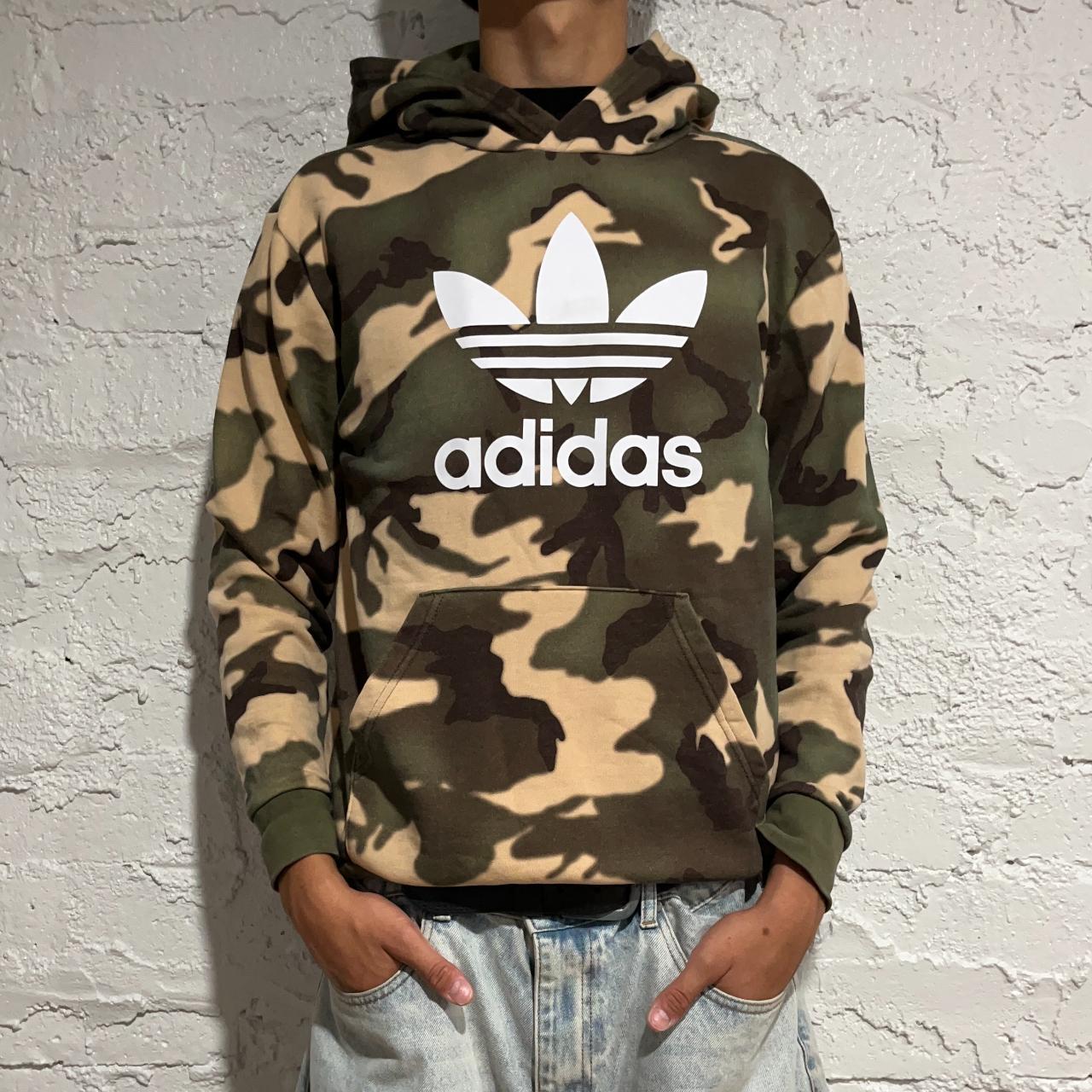 Adidas Boxy Cropped Fit Camo All Over Print Big Logo. Depop