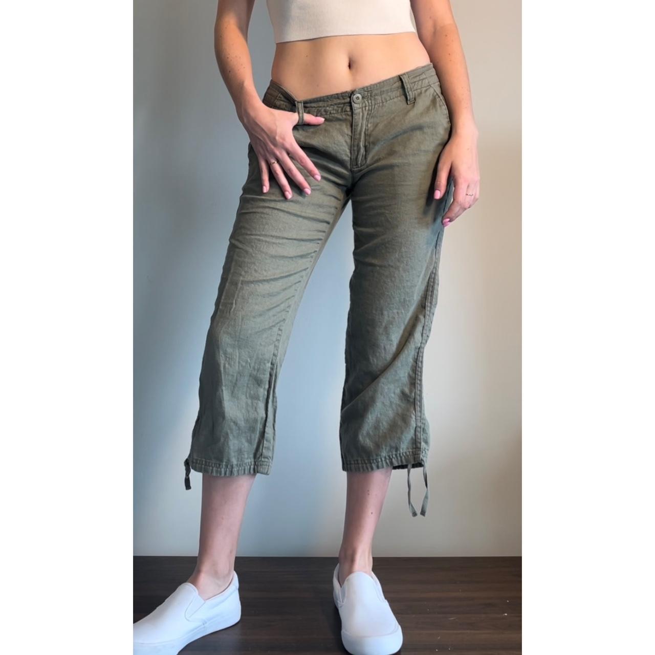 Vintage Old Navy Capris Vintage Y2k Old Navy Green Linen Low