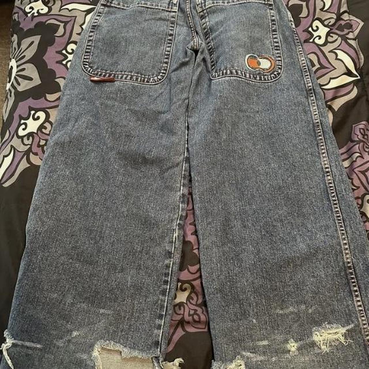 Vintage JNCO streetwear jeans 😎 embroidery on back... - Depop