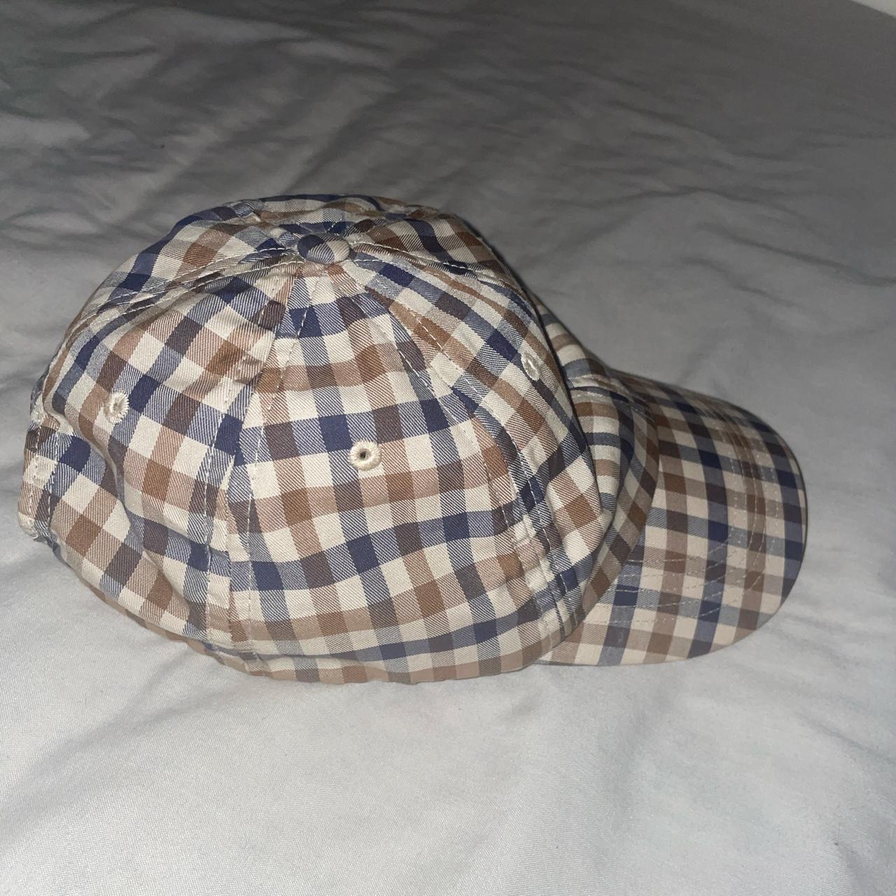 og full check navy logo aquascutum hat Depop