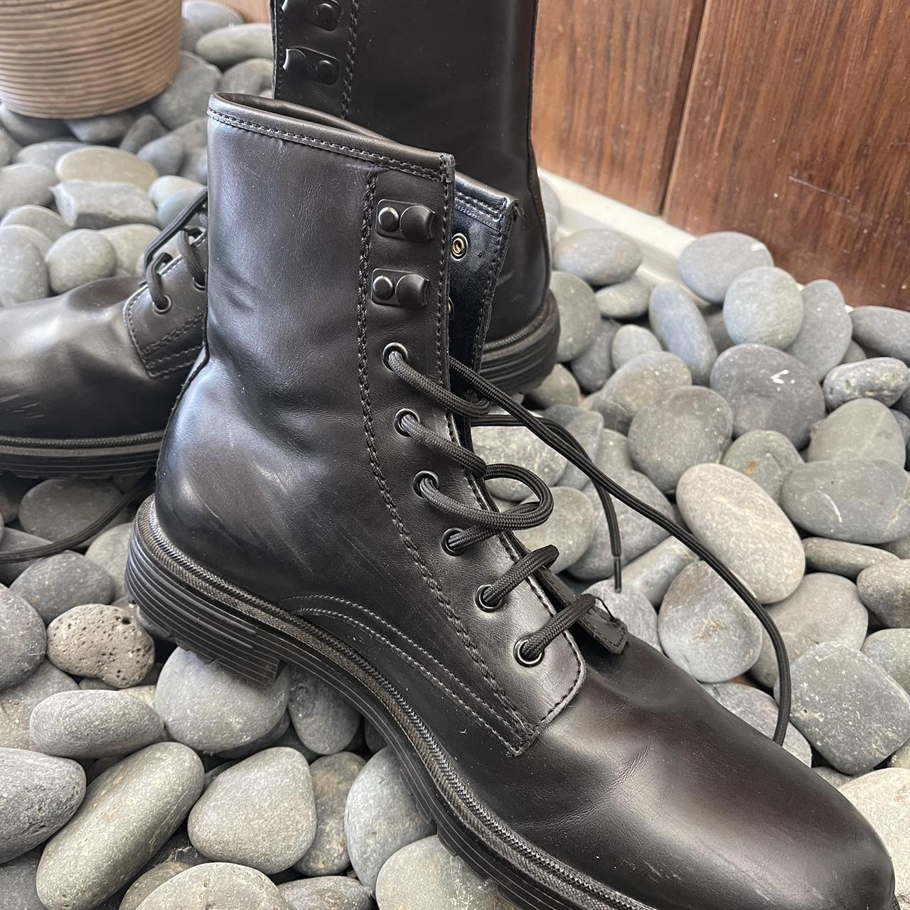 Zara men’s boots black color. Some scuff marks as... Depop