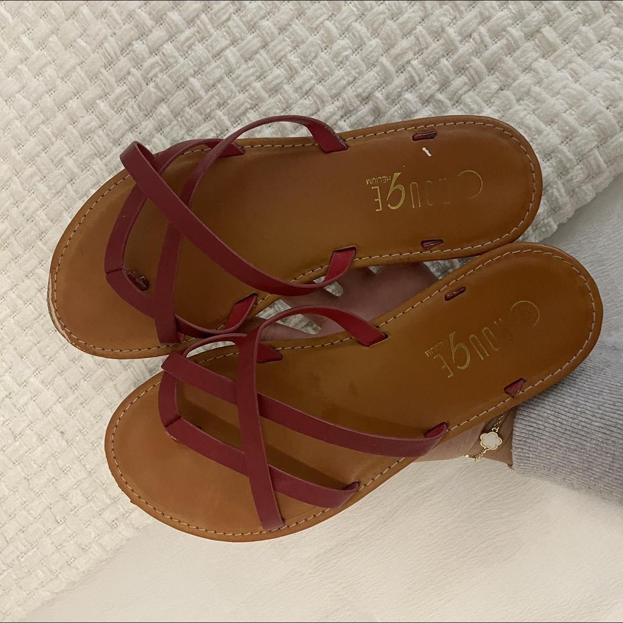 red sandals, size 5.5 - Depop