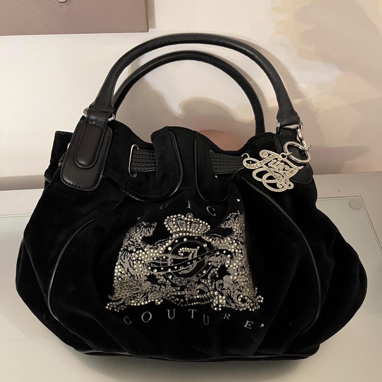 Juicy Couture bag stunning black velvet & silver... - Depop
