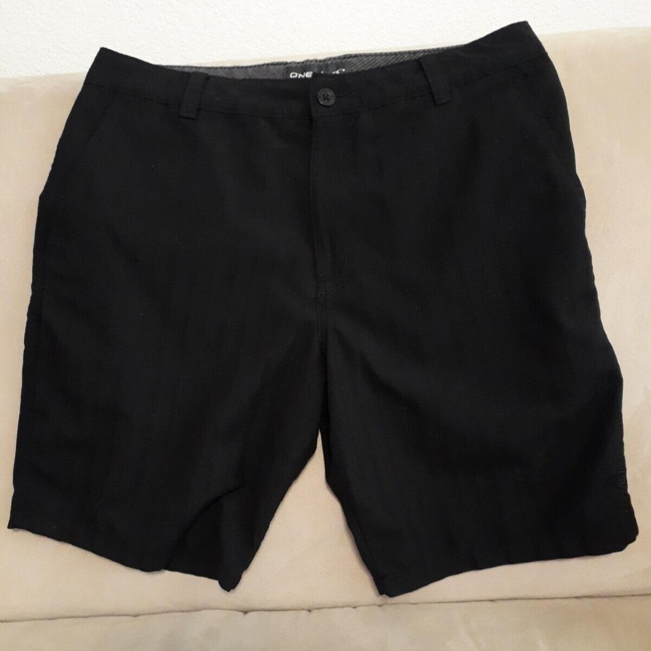 O'Neill Men's Chino Shorts Size 33 Black Flat Front... - Depop
