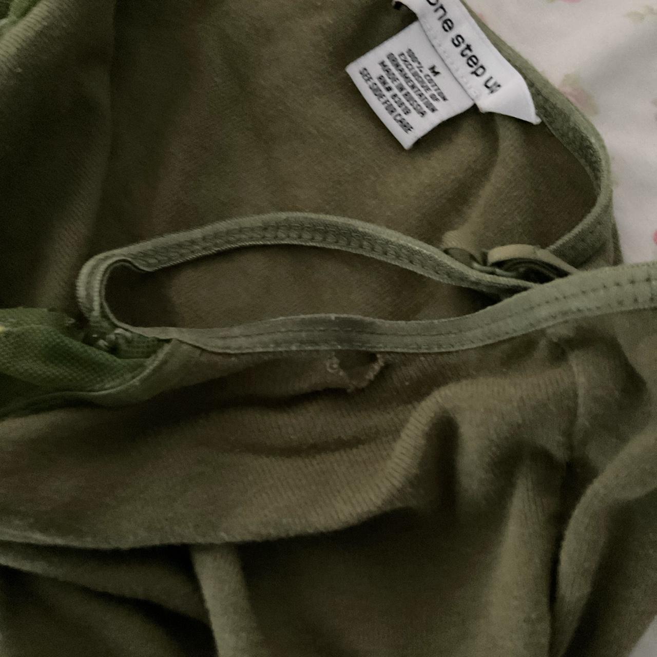 One Step Up cute olive green tank super cute and... - Depop