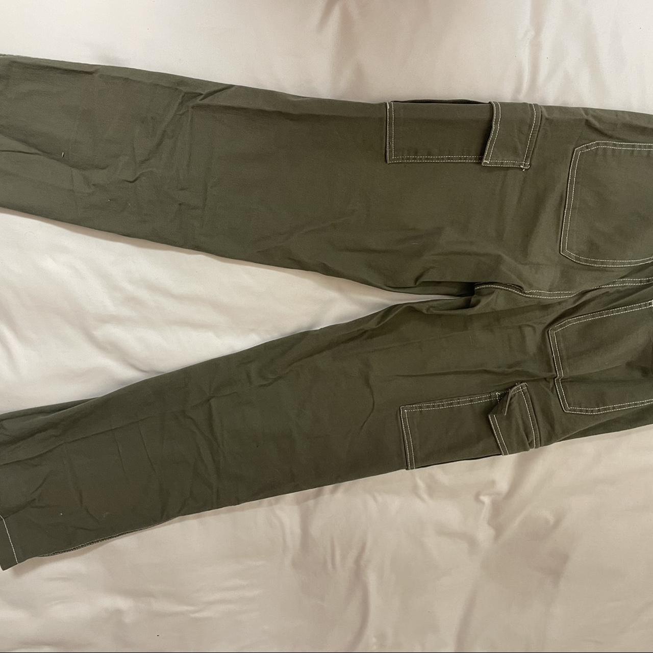 Army green cargo pants LV Hand-stamped in Los - Depop