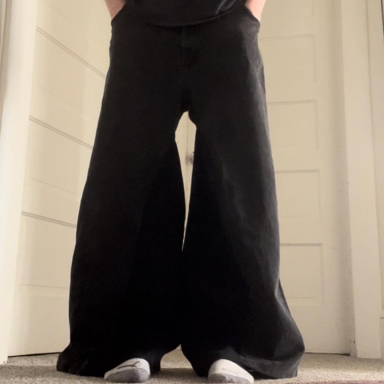 super wide leg custom black jnco style pants (made... - Depop