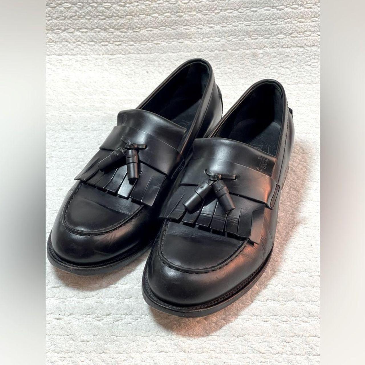 Black sales fringe loafers