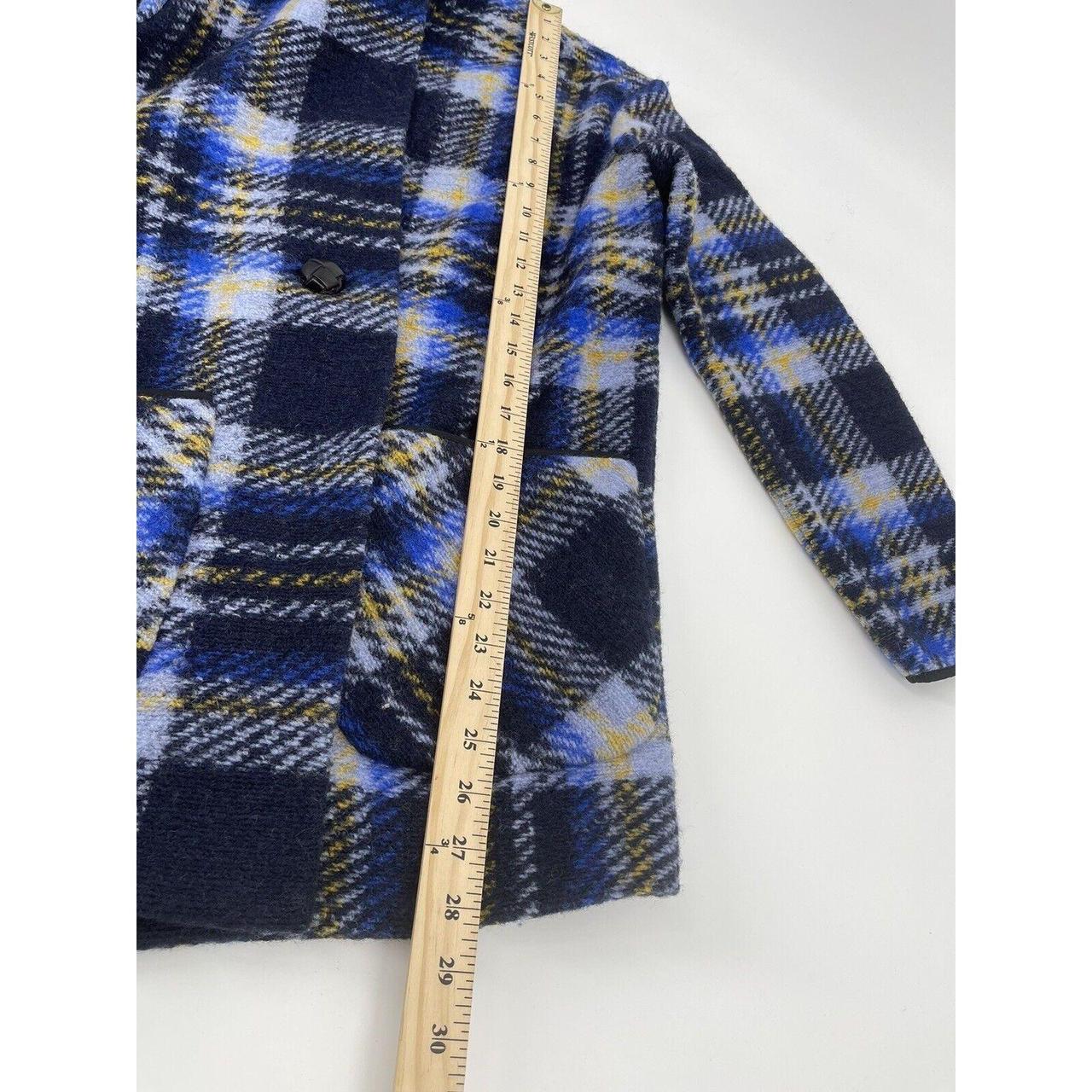 Wilfred Free Aritzia Off Duty Plaid Wool Cocoon Jacket Blue XS cheapest