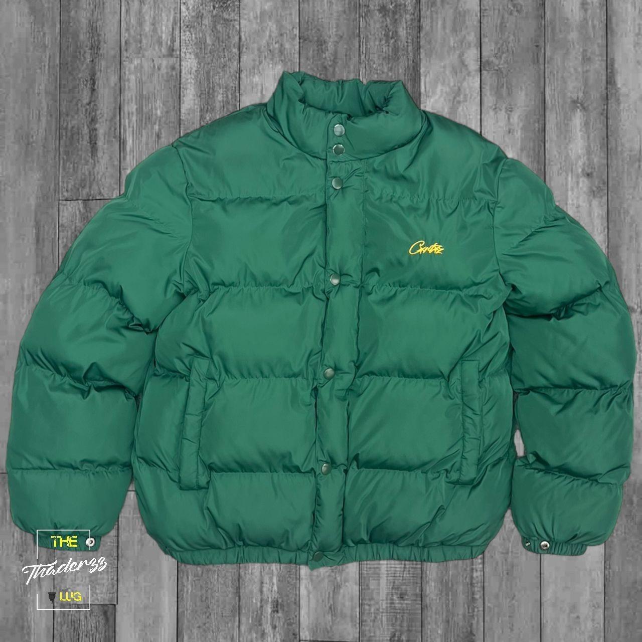Corteiz Puffer Jacket “Bolo” In Green/Yellow 🐍 COLD... - Depop